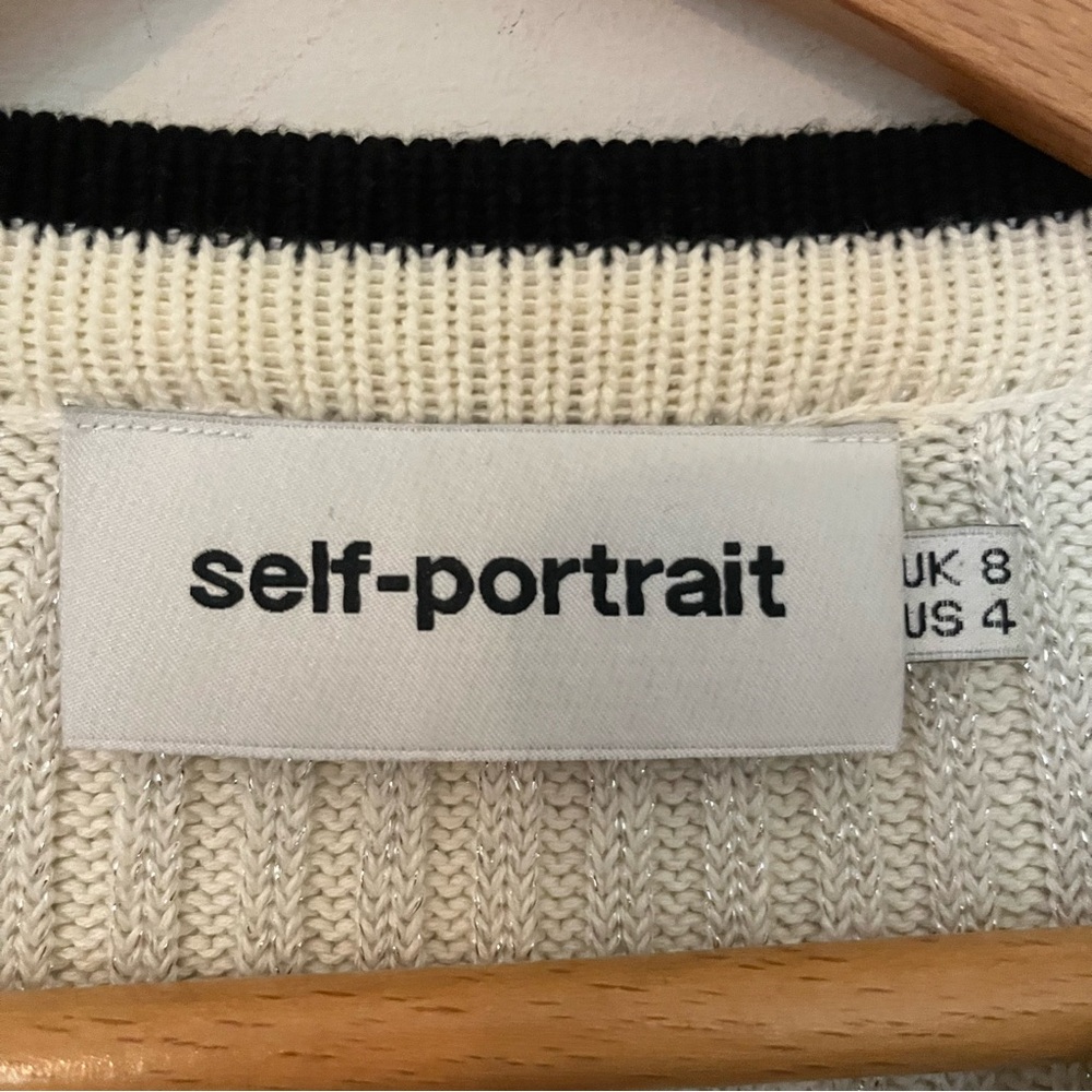 Self-Portrait Cream Knit Mini Dress - size small - Picture 11 of 16